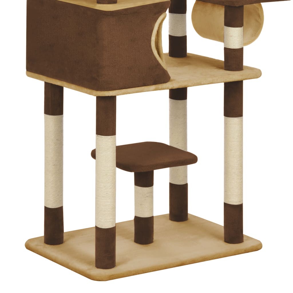 Cat Tree with Sisal Scratching Posts Brown 235 cm